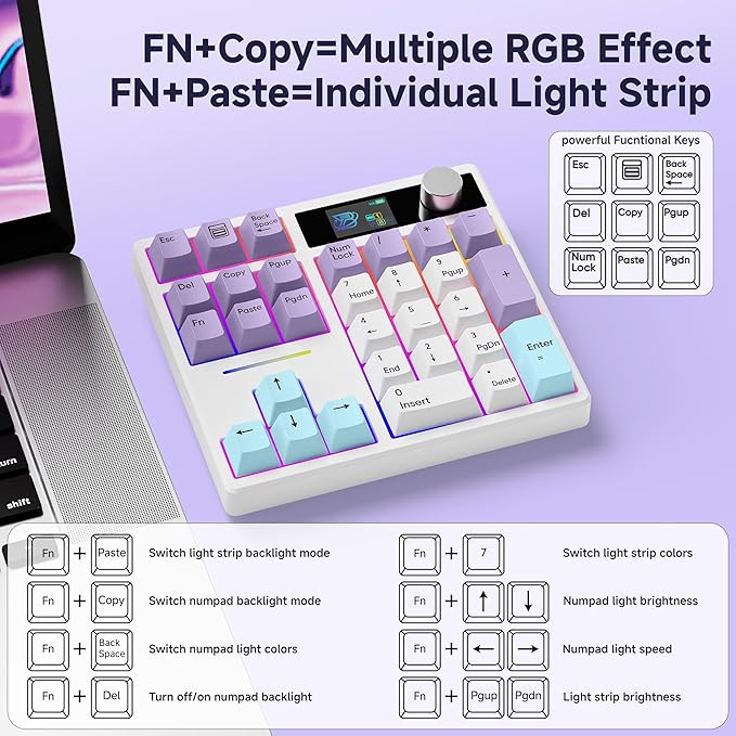 BOYI TD31Pro Mechanical Number Pad, RGB HotSwap Numpad - Image 3