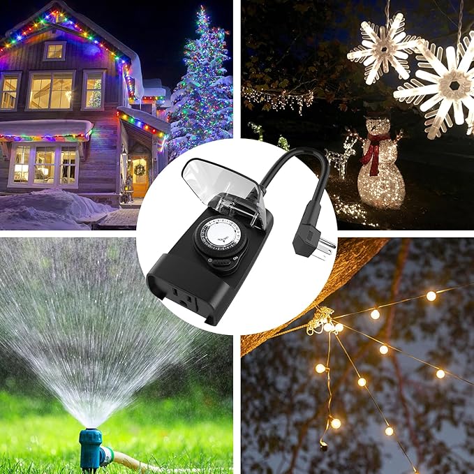 G-Homa 24 Hour Mechanical Outdoor Timer Outlet, Outdoor Timer - Image 6