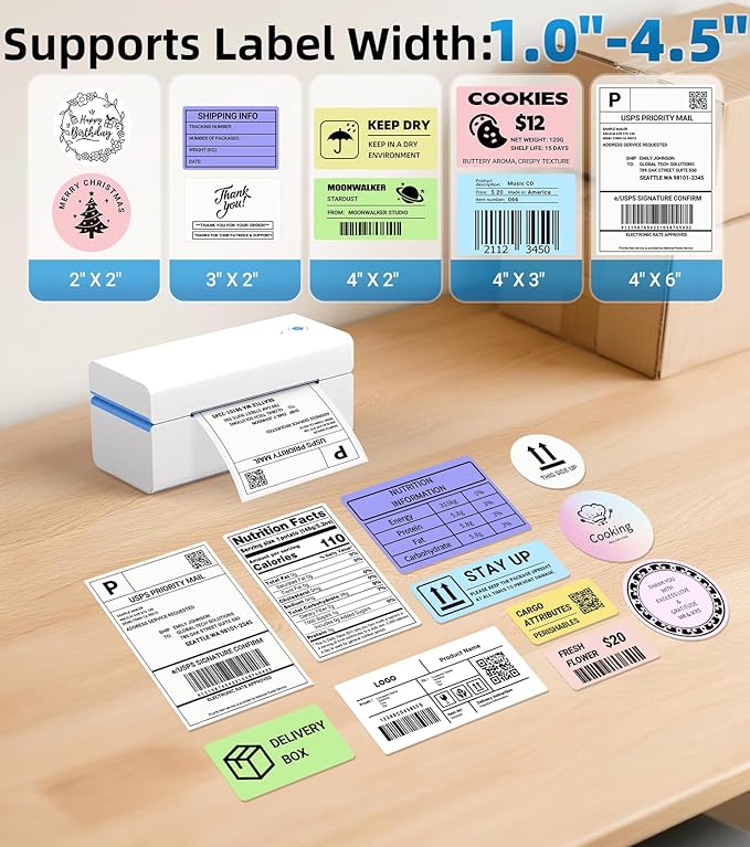 ORGSTA Bluetooth Thermal Shipping Label Printer T001-Plus Wireless 4x6 Shipping - Image 4