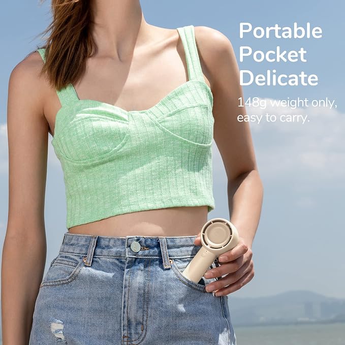 JISULIFE Mini Portable Fan-Bladeless Safe Design, Powerful Turbo Handheld Fan - Image 6