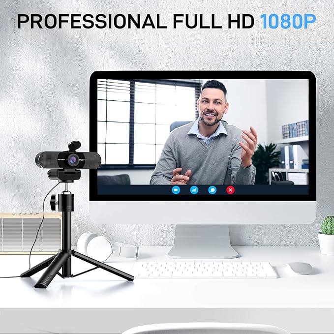 EMEET C960 Webcam with Tripod, 1080P Webcam with Microphone, Adjustable Height - Image 2