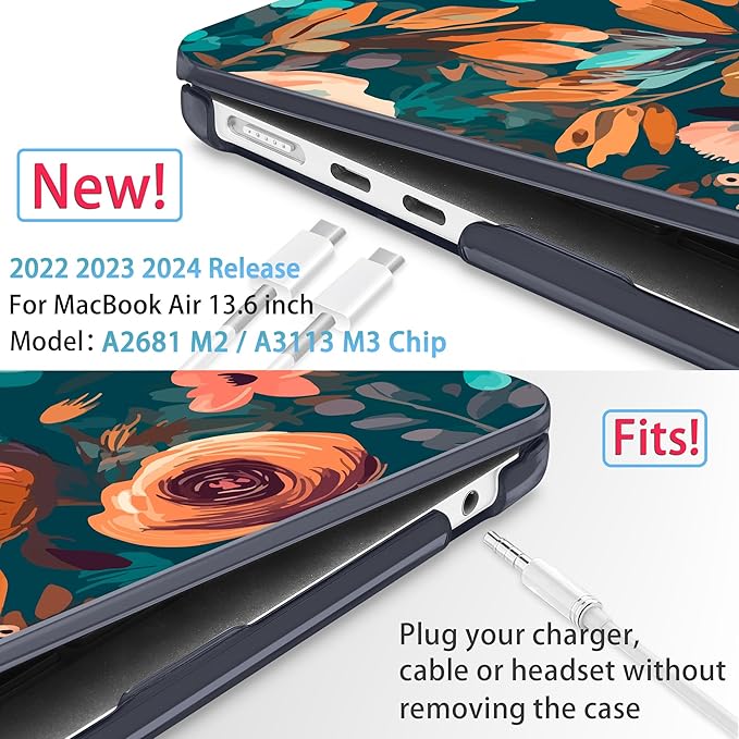 Mektron for 2025 M4 MacBook Air 13.6 Inch A3240 Case Fits 2023 A2681 M2 2024 - Image 2