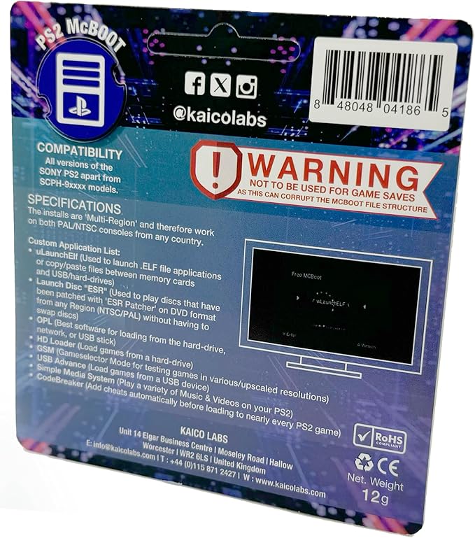 Kaico Free McBoot 8MB PS2 Memory Card – FMCB 1.966 - Image 2