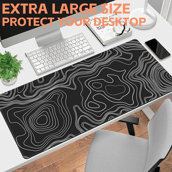 Mouse Pad Large Topographic Map Lines Non-Slip Game Desk Mat - Image 6