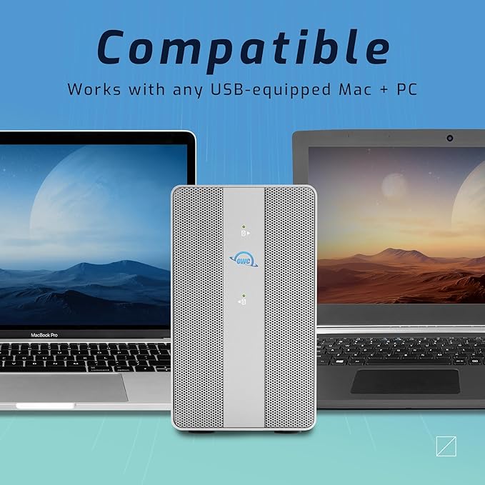 OWC 24TB Mercury Elite Pro Dual USB-C/Thunderbolt 3 External Raid Storage - Image 2