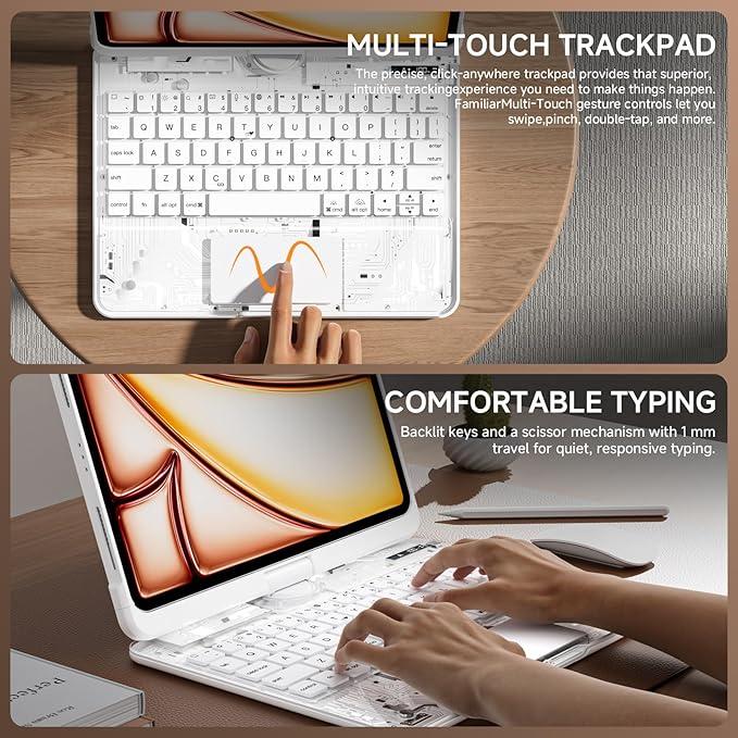 Transparent Case with Keyboard iPad Air 11 Inch, Compatible 10.9" iPad Air - Image 6