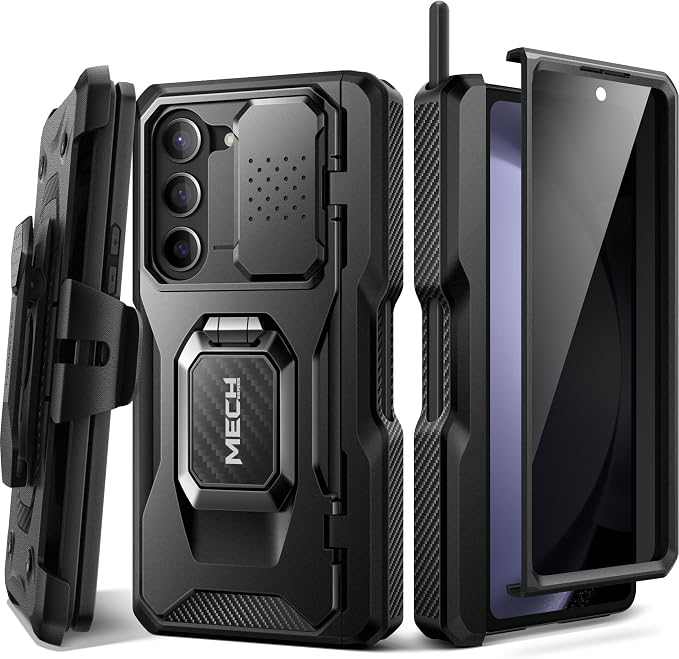 TONGATE for Z Fold 5 Case with Ring Stand, Built-in S Pen Holder & Glass Screen by TONGATE
