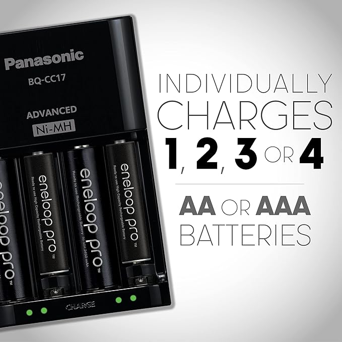 Panasonic Individual Cell Battery Charger | 4 AA Batteries | Ni-MH Rechargeable - Image 3
