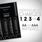Panasonic Individual Cell Battery Charger | 4 AA Batteries | Ni-MH Rechargeable - Image 3