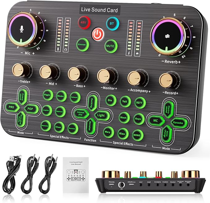 Facmogu K600 Gaming Audio Mixer, Streaming Audio Mixer - Image 8