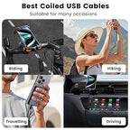 Coiled USB A to USB C 2Pack 3FT Braided Retractable Fast Charging Cable - Image 6