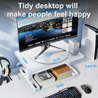 Monitor Stand Riser for Desk, 360°Rotation Freely Height Adjustable by Knob - Image 5