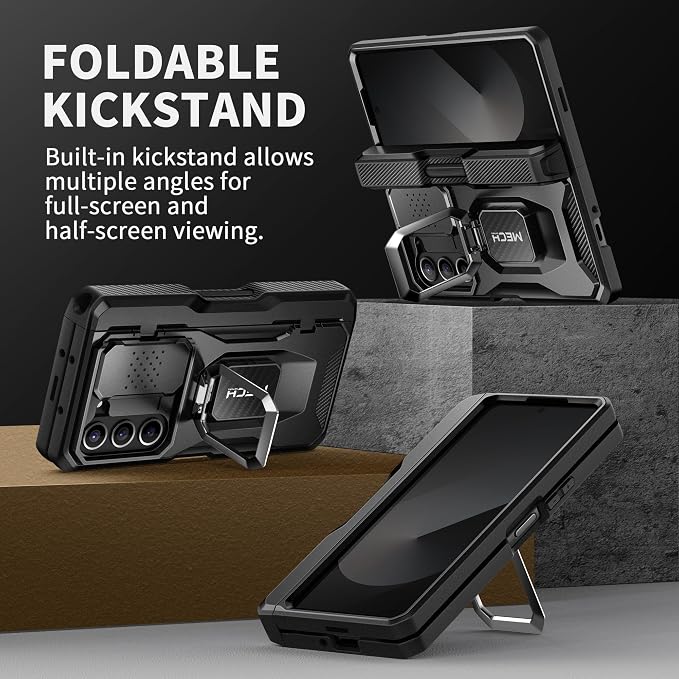 TONGATE for Z Fold 6 Case with Ring Stand, Built-in S Pen Holder & Glass Screen - Image 8