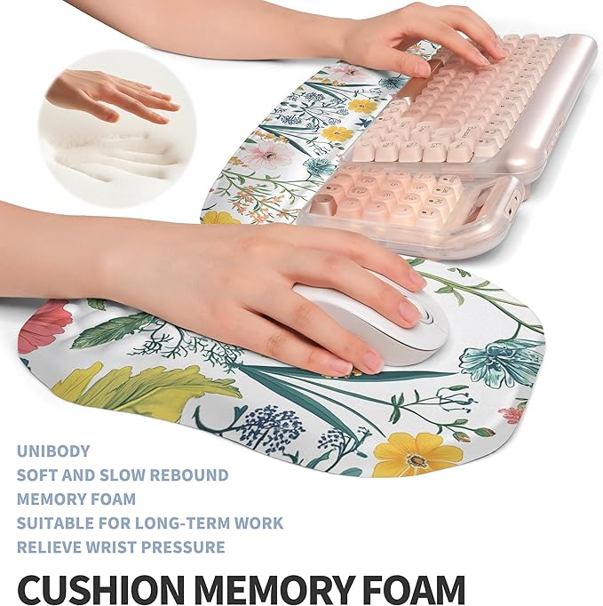 2-in-1 Ergonomic Set, Wave Keyboard Wrist Rest and Massage Slope Mouse Pad - Image 4