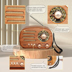 Oncheer Portable Vintage Radio Retro Bluetooth Speaker, FM/AM/SW Old Fashion - Image 4