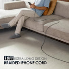 USB C iPhone Charger 10FT 2Pack, Long USB C to Lightning Cable Braided Type C - Image 7