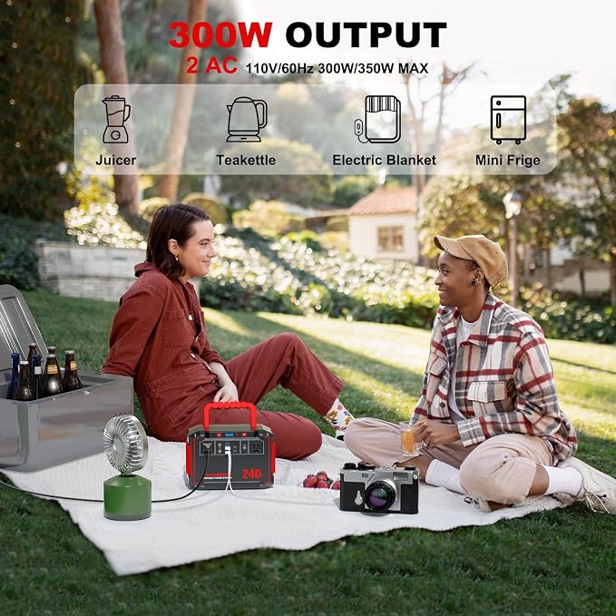 MARBERO Portable Power Station 240Wh 350W Peak Camping Portable Power Bank - Image 4
