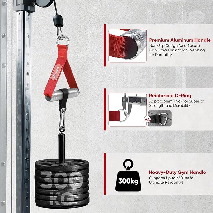 FitBeast Aluminum Exercise Handles & Lifting Straps Set - Image 2