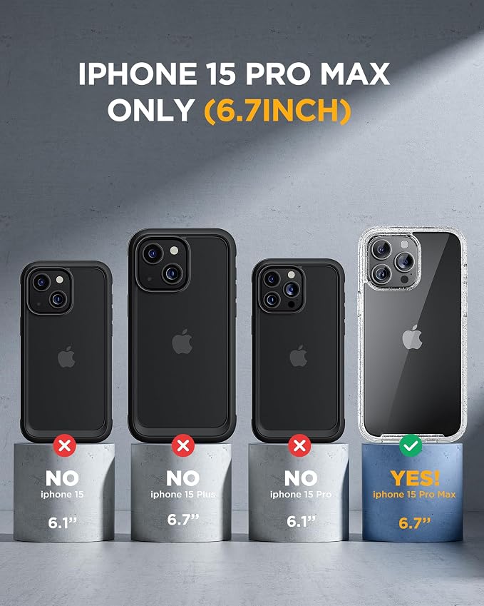 Miracase Glass Series for iPhone 15 Pro Max Case 6.7 Inch, Full-Body Drop Proof - Image 6