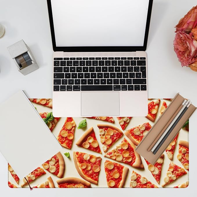 Desk Mat, Realistic Pizza Slices Desk Pad, Pizza Food Large Gaming Mouse Pad - Image 7