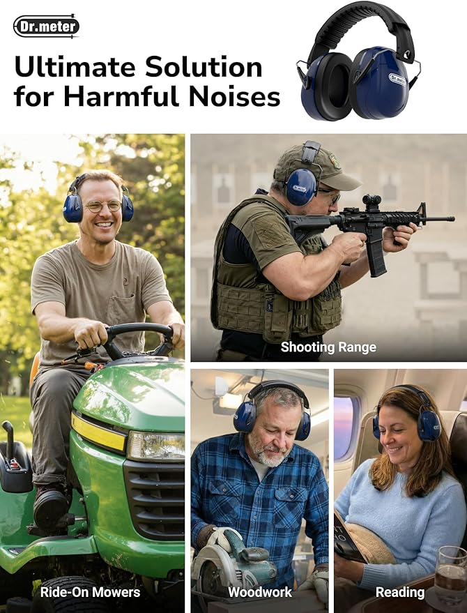 Dr.meter Ear Protection Ear Muffs, 31dB Noise Cancelling Headphones - Image 5