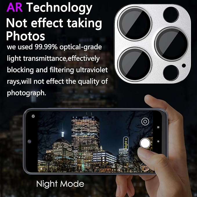 2 Pack Camera Lens Protector for iPhone 14 Pro/iPhone 14 Pro Max, AR Tempered - Image 3