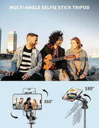 71" Phone Tripod & Selfie Stick, All in One Extendable Cell Phone Tripod - Image 7
