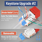 Everest 45° Angled RJ45 Cat5e Keystone Jacks 50-Pack in Orange - Image 4