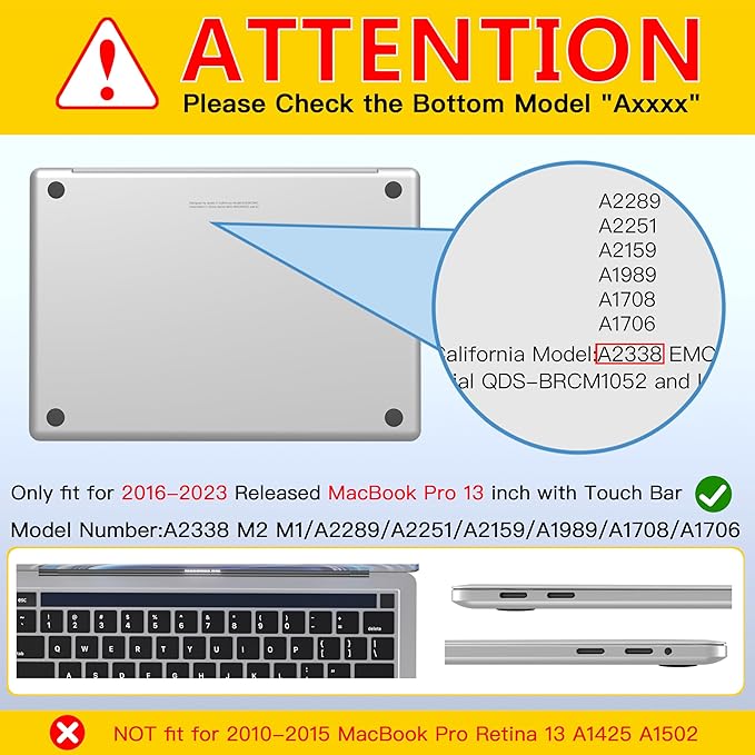 CISSOOK Compatible with MacBook Pro 13 inch Case 2025-2016 Release M2 M1 Chip - Image 2