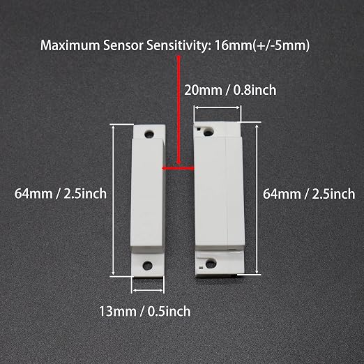 Magnetic Reed Switch NC NO COM Surface Mount Wired Door Window Contact Sensor - Image 2
