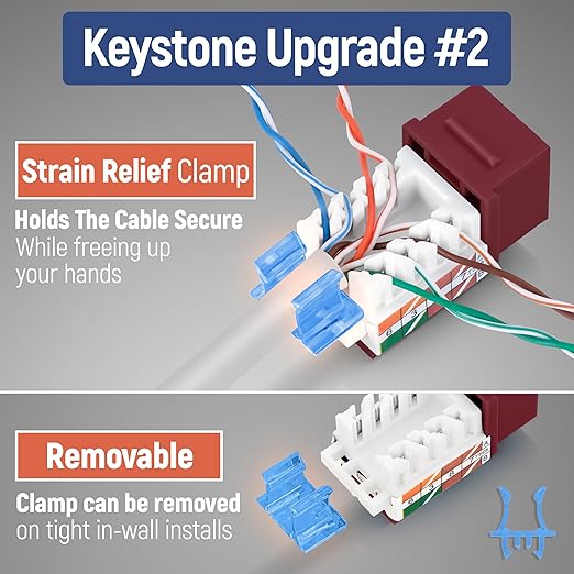 Everest 45° Angled RJ45 Cat5e Keystone Jacks 10-Pack in Red - Image 4