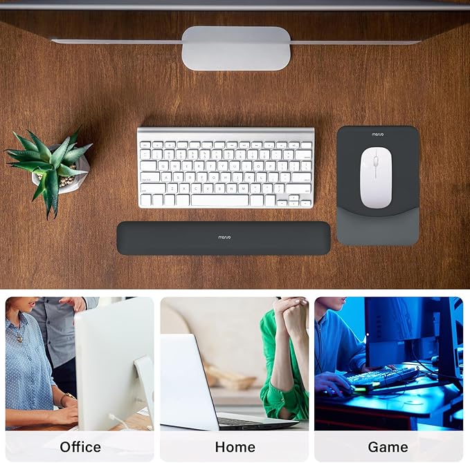 MOSISO Wrist Rest Support for Mouse Pad&Keyboard Set, Rectangular Ergonomic - Image 6