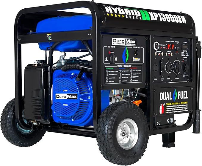 DuroMax XP13000EH 13, 000-Watt Dual Fuel Portable Generator by DuroMax
