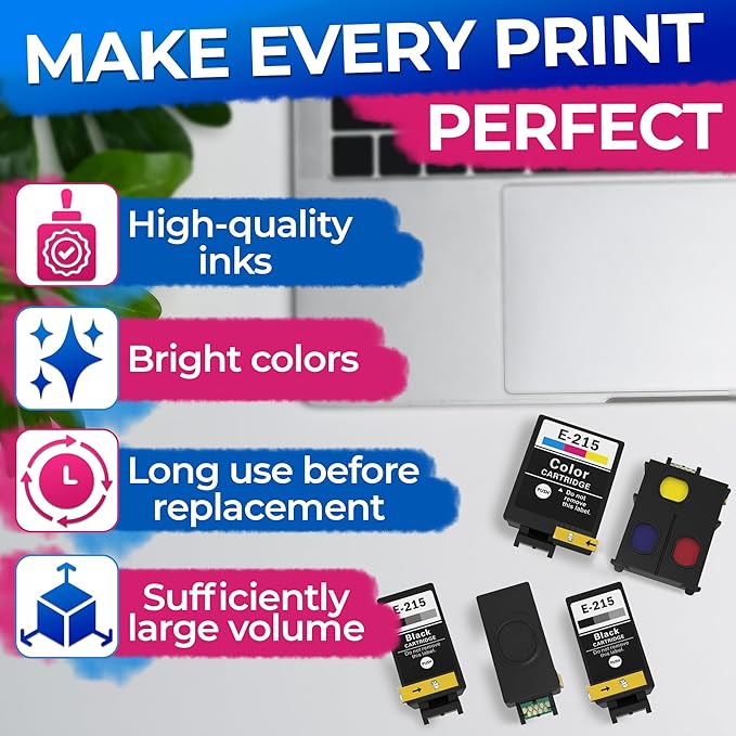 5-Pack Compatible Ink Cartridges – Includes 3 Black and 2 Tri-Color | - Image 3