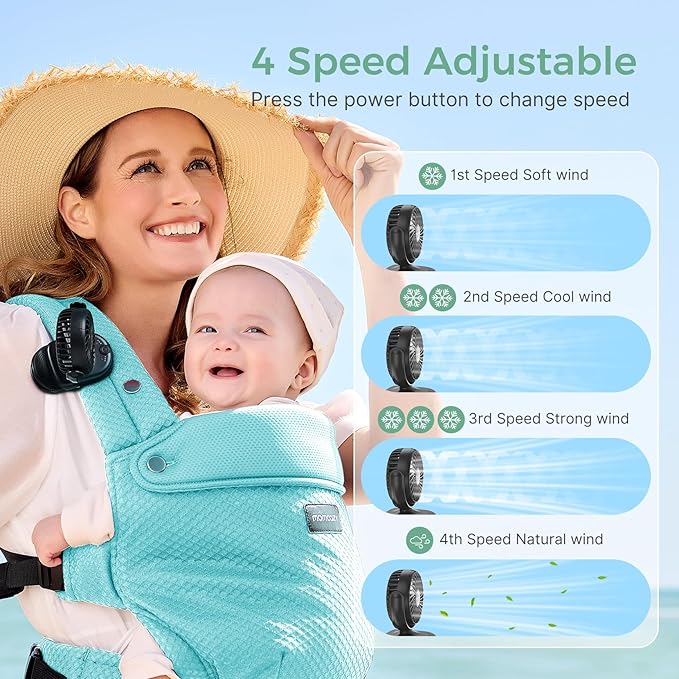 Momcozy Portable Fan with Clip | 4-Speed Mini-Fan - Image 2
