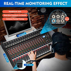 16 Channel Audio Mixer, Soundboard Mixing Console Sound Mixer DJ Sound - Image 3