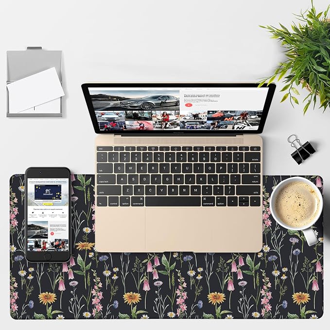 Large Mouse Pad Field Flowers Gaming Desk Pad Computer Keyboard Non-Slip - Image 4