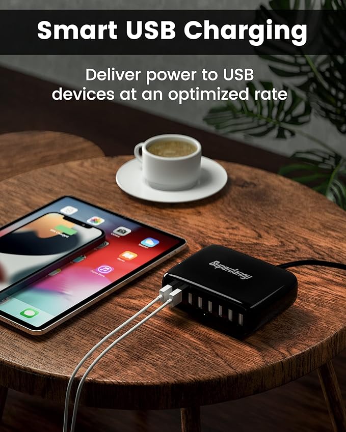 USB Charger Station, SUPERDANNY 8-Port Desktop Charging Station - Image 3