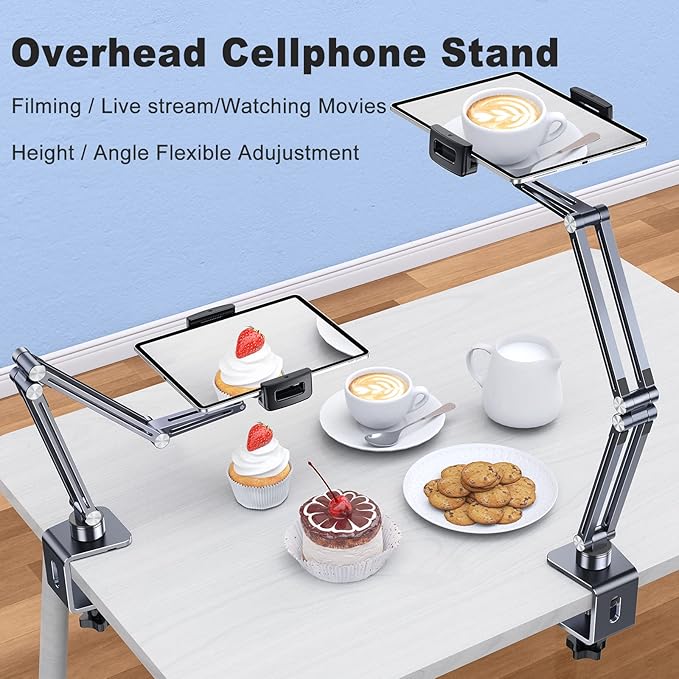 OATSBASF Phone and Tablet Holder Bed Gooseneck Mount, Aluminum Long Arm - Image 4