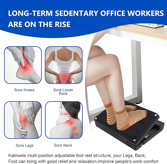 Adjustable Foot Rest and Footstool Under Desk, Ergonomic Leg Rest - Image 6