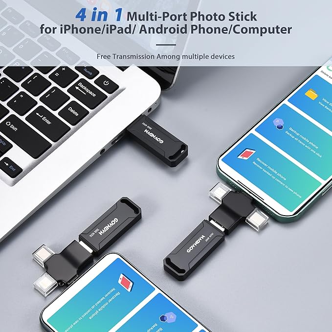 Auto Backup All Devices Photo Stick 128GB Real Capacity, iPhone USB Flash Drive - Image 4