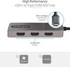 StarTech.com 3-Port USB-C Multi-Monitor Adapter, USB Type-C to 3x HDMI MST Hub - Image 3