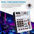 6 Channel Audio Mixer Professional Sound Board Console w/99 DSP Effects 48V - Image 9