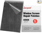 5" x 7" Black/Grey Screen Repair Kit, Strong Adhesive Fiberglass Mesh Pacth Tape by Secopad