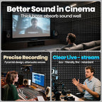 Focusound Black Grey Acoustic Panels 50 Pack 2"x12"x12" - Image 2