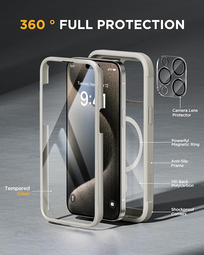 Miracase Magnetic for iPhone 15 Pro Max Case 6.7'' Full-Body Drop Proof Phone - Image 2