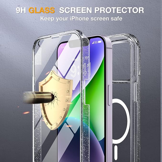 Miracase Magnetic for iPhone 14 Case 6.1", Full-Body Protective Bumper 14 Phone - Image 5