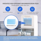 Frizzlife DH80 Air Dehumidifier, 135oz Water Tank W/Purifying Function - Image 2