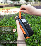 Solar Power Bank 20000mAh Built in Hand Crank and 4 Cables 22.5W Fast Charge - Image 3