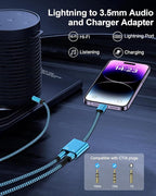 iPhone Headphone Adapter with Charge 2-in-1 Lightning to 3.5mm Female Aux Audio - Image 3